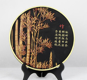 【传统与艺术的碰撞】金色墨韵 梅兰竹菊主题圆雕炭艺套装--送礼有道，见证恩爱深深与新生活的起点