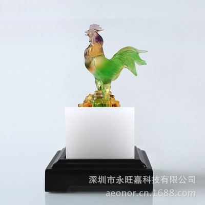 古法烧制琉璃十二生肖鸡印章摆件 工艺之美与定制之选